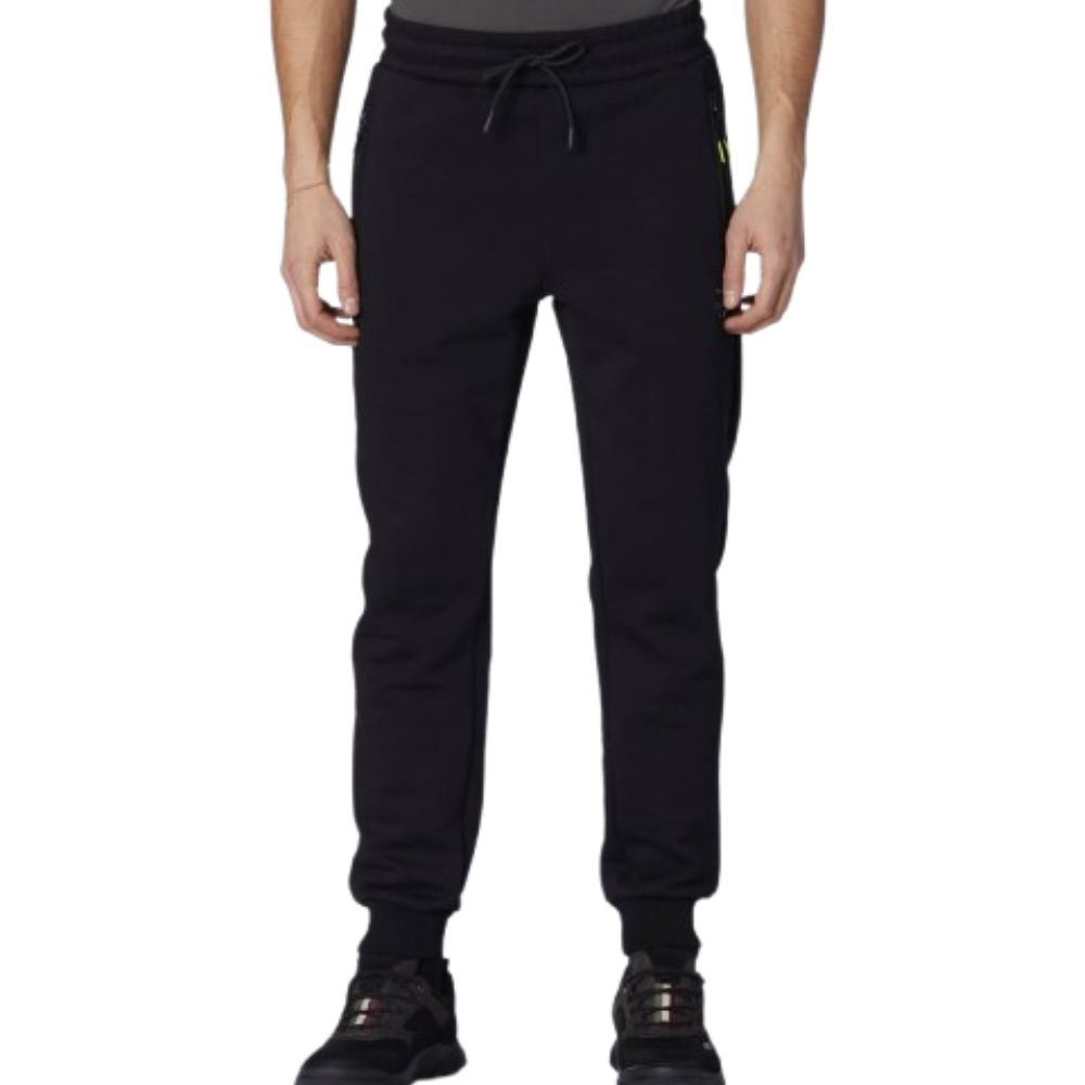 AERONAUTICA SPORTS MEN BLACK TROUSERS WITH REFLECTIVE PRINTS	